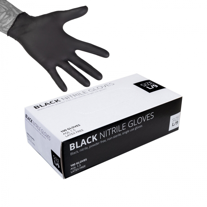 Boîte de 100 gants en nitrile noirs